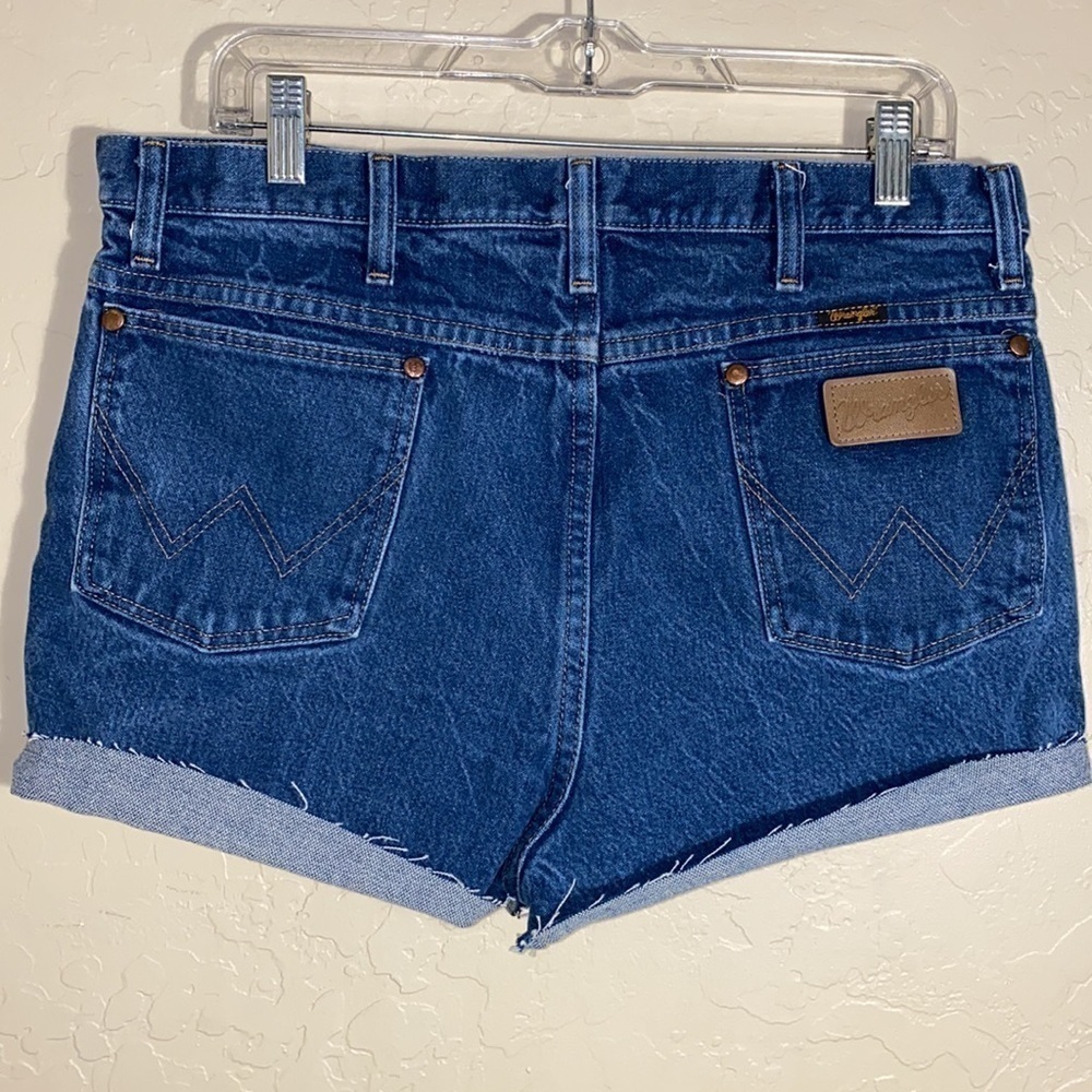 Wrangler Dark Blue High-Rise Denim Jean Shorts